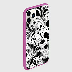 Чехол iPhone 11 Pro матовый Кляксы и растения - нейроарт паттерн, цвет: 3D-фиолетовый — фото 2