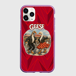 Чехол iPhone 11 Pro матовый Гуси танцует, цвет: 3D-фиолетовый