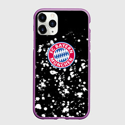 Чехол iPhone 11 Pro матовый Бавария Мюнхен краски, цвет: 3D-фиолетовый