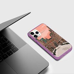 Чехол iPhone 11 Pro матовый Новогодний Московский двор, цвет: 3D-фиолетовый — фото 2