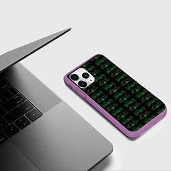 Чехол iPhone 11 Pro матовый Halloween pattern, цвет: 3D-фиолетовый — фото 2