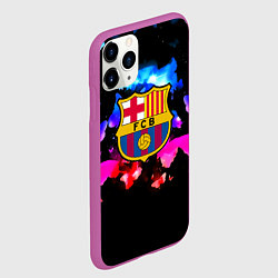 Чехол iPhone 11 Pro матовый Барселона неоновые бабочки, цвет: 3D-фиолетовый — фото 2