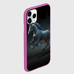 Чехол iPhone 11 Pro матовый Конь бегун, цвет: 3D-фиолетовый — фото 2