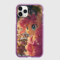 Чехол iPhone 11 Pro матовый Новогодняя милая пони, цвет: 3D-фиолетовый