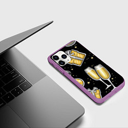 Чехол iPhone 11 Pro матовый Новогодний вайб, цвет: 3D-фиолетовый — фото 2