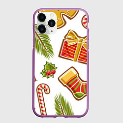 Чехол iPhone 11 Pro матовый Рождественский вайб, цвет: 3D-фиолетовый