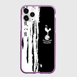 Чехол iPhone 11 Pro матовый Tottenham Hotspur белые краски, цвет: 3D-фиолетовый