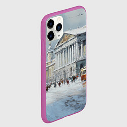 Чехол iPhone 11 Pro матовый Зимний Питер красками, цвет: 3D-фиолетовый — фото 2