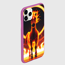 Чехол iPhone 11 Pro матовый Огненная лошадь в кольце, цвет: 3D-фиолетовый — фото 2