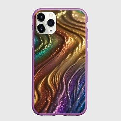 Чехол iPhone 11 Pro матовый Сморщенные складочки жидкости, цвет: 3D-фиолетовый