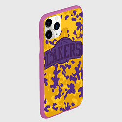 Чехол iPhone 11 Pro матовый NBA LA Lakers, цвет: 3D-фиолетовый — фото 2