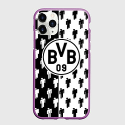 Чехол iPhone 11 Pro матовый Borussia черно белые люди, цвет: 3D-фиолетовый