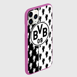 Чехол iPhone 11 Pro матовый Borussia черно белые люди, цвет: 3D-фиолетовый — фото 2