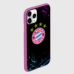 Чехол iPhone 11 Pro матовый Бавария Мюнхен неоновые краски всплеск, цвет: 3D-фиолетовый — фото 2