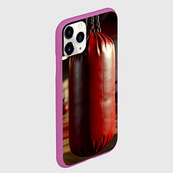 Чехол iPhone 11 Pro матовый Боксёрский мешок в спортзале, цвет: 3D-фиолетовый — фото 2