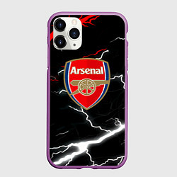 Чехол iPhone 11 Pro матовый Арсенал молнии шторм, цвет: 3D-фиолетовый