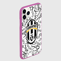Чехол iPhone 11 Pro матовый Ювентус надписи текстура, цвет: 3D-фиолетовый — фото 2