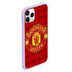 Чехол iPhone 11 Pro матовый Manchester United, цвет: 3D-светло-сиреневый — фото 2