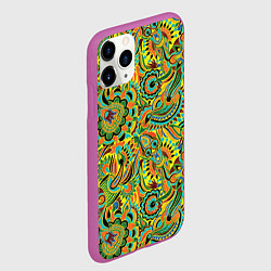 Чехол iPhone 11 Pro матовый Узор, цвет: 3D-фиолетовый — фото 2