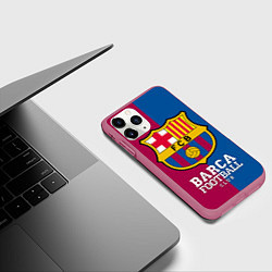 Чехол iPhone 11 Pro матовый Barca Football, цвет: 3D-малиновый — фото 2