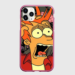 Чехол iPhone 11 Pro матовый Frai Horrified, цвет: 3D-малиновый