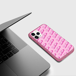 Чехол iPhone 11 Pro матовый Barbie Pattern, цвет: 3D-малиновый — фото 2