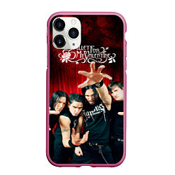 Чехол iPhone 11 Pro матовый Bullet for my valentine, цвет: 3D-малиновый