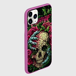 Чехол iPhone 11 Pro матовый BFMV: Roses Skull, цвет: 3D-фиолетовый — фото 2
