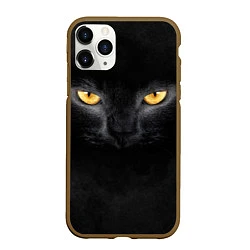 Чехол iPhone 11 Pro матовый Черная кошка, цвет: 3D-коричневый