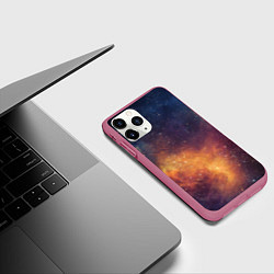 Чехол iPhone 11 Pro матовый Космос, цвет: 3D-малиновый — фото 2