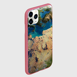 Чехол iPhone 11 Pro матовый Земля, цвет: 3D-малиновый — фото 2