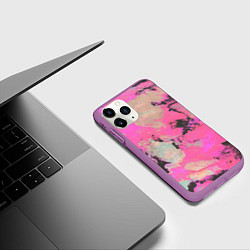 Чехол iPhone 11 Pro матовый Краска, цвет: 3D-фиолетовый — фото 2