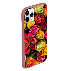 Чехол iPhone 11 Pro матовый Ассорти из роз, цвет: 3D-малиновый — фото 2