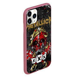 Чехол iPhone 11 Pro матовый Metallica XXX, цвет: 3D-малиновый — фото 2