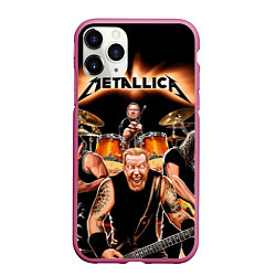Чехол iPhone 11 Pro матовый Metallica Band, цвет: 3D-малиновый