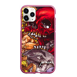 Чехол iPhone 11 Pro матовый Metallica Rage, цвет: 3D-малиновый