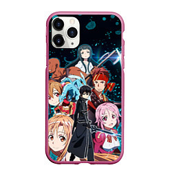 Чехол iPhone 11 Pro матовый Sword Art Online, цвет: 3D-малиновый