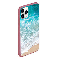 Чехол iPhone 11 Pro матовый Берег, цвет: 3D-малиновый — фото 2