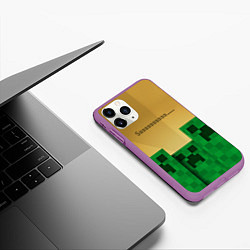 Чехол iPhone 11 Pro матовый Minecraft Sssss, цвет: 3D-фиолетовый — фото 2