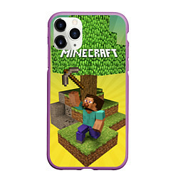 Чехол iPhone 11 Pro матовый Minecraft Tree, цвет: 3D-фиолетовый