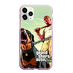 Чехол iPhone 11 Pro матовый GTA 5: Franklin Clinton, цвет: 3D-розовый