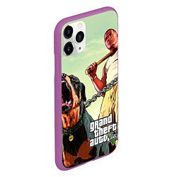 Чехол iPhone 11 Pro матовый GTA 5: Franklin Clinton, цвет: 3D-фиолетовый — фото 2