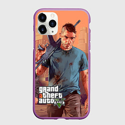 Чехол iPhone 11 Pro матовый GTA 5: Gangsta, цвет: 3D-фиолетовый