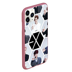 Чехол iPhone 11 Pro матовый EXO Boys, цвет: 3D-малиновый — фото 2