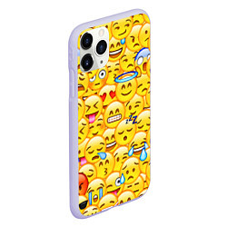 Чехол iPhone 11 Pro матовый Emoji, цвет: 3D-светло-сиреневый — фото 2