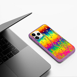 Чехол iPhone 11 Pro матовый Tie dye, цвет: 3D-фиолетовый — фото 2