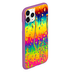 Чехол iPhone 11 Pro матовый Tie dye, цвет: 3D-фиолетовый — фото 2