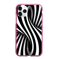 Чехол iPhone 11 Pro матовый Оптические иллюзии, цвет: 3D-малиновый