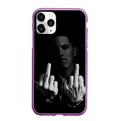 Чехол iPhone 11 Pro матовый Eminem Fuck, цвет: 3D-фиолетовый