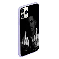 Чехол iPhone 11 Pro матовый Eminem Fuck, цвет: 3D-светло-сиреневый — фото 2